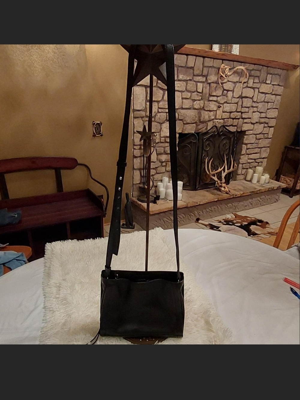 Lucky Brand Pebbled Leather Crossbody Bag - Black
